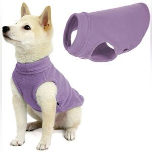 Elastic vest with fleece lining, dog clothing for cold weather, L, Lavender